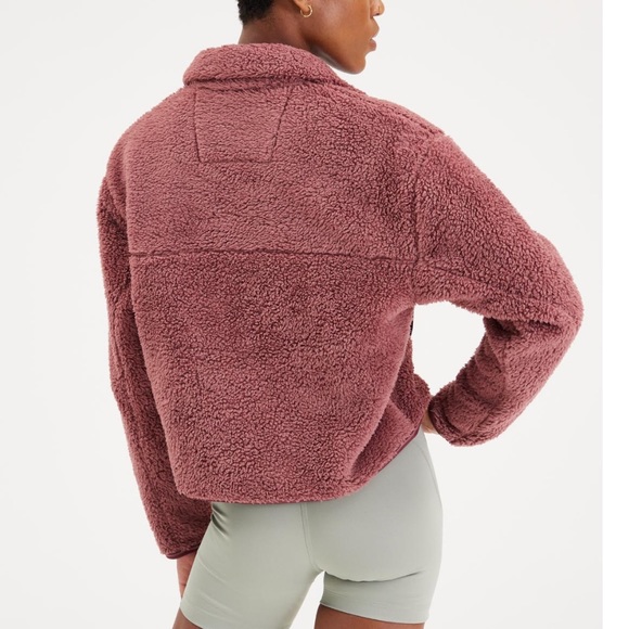 Girlfriend Collective Recycled Half Zip Fleece in Plume - Picture 2 of 8